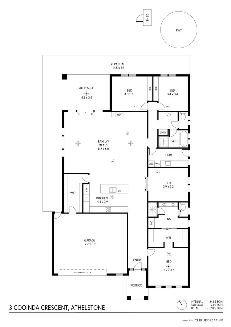Floorplan of Homely house listing, 3 Cooinda Crescent, Athelstone SA 5076