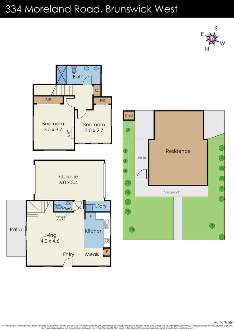Floorplan of Homely townhouse listing, 334 Moreland Road, Brunswick West VIC 3055