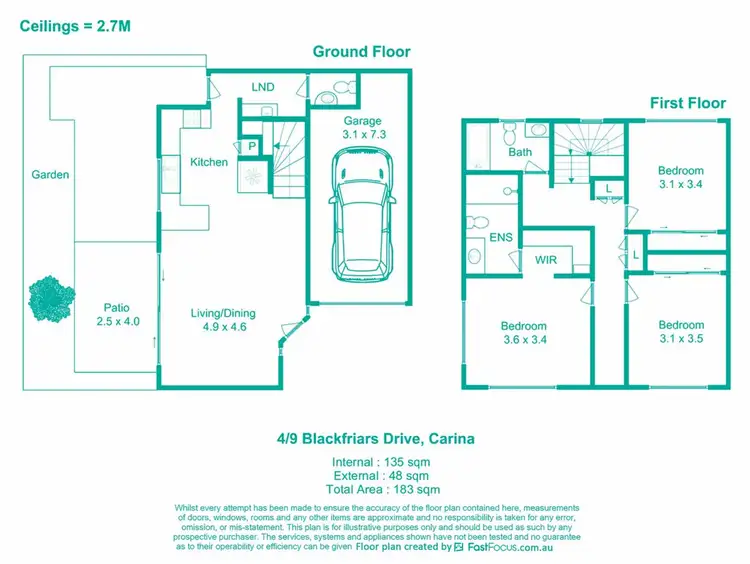 Floorplan of Homely townhouse listing, 4/9 Blackfriars Drive, Carina QLD 4152