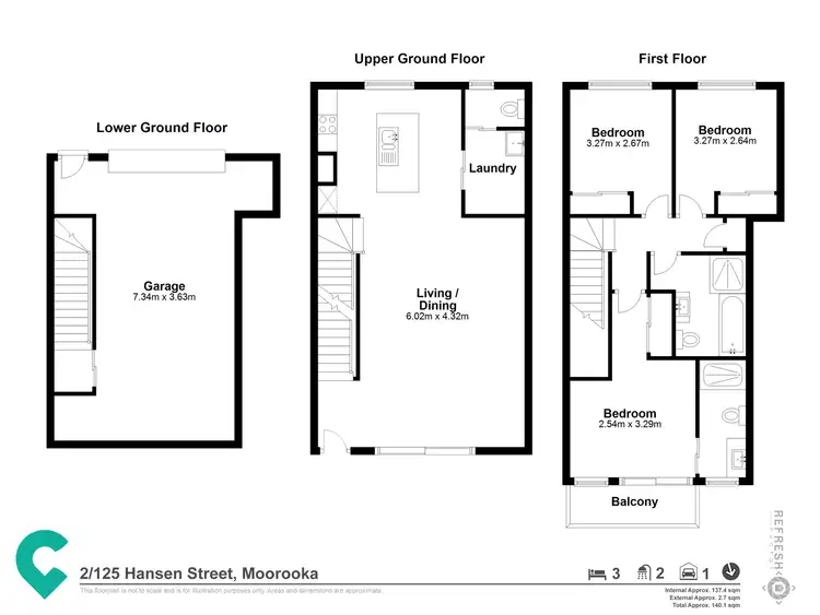 Floorplan of Homely townhouse listing, 2/125 Hansen Street, Moorooka QLD 4105