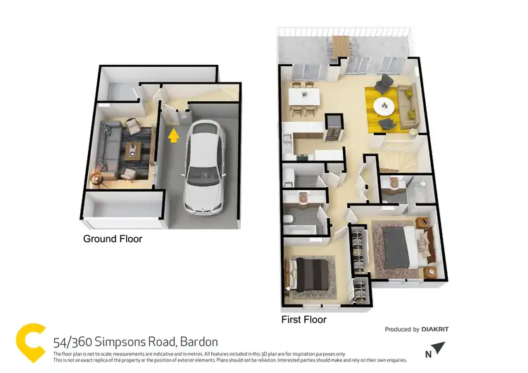 Floorplan of Homely townhouse listing, 54/360 Simpsons Road, Bardon QLD 4065
