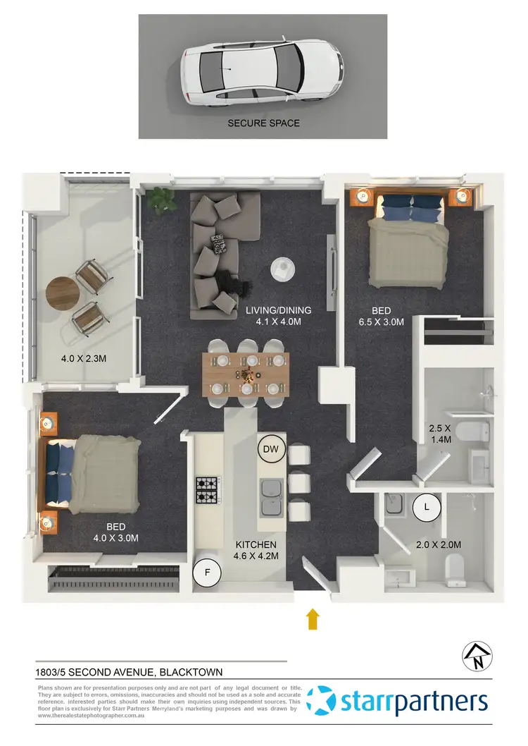 Floorplan of Homely unit listing, 1803/5 Second Avenue, Blacktown NSW 2148