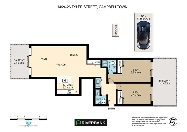Floorplan of Homely unit listing, 14/26 Tyler Street, Campbelltown NSW 2560