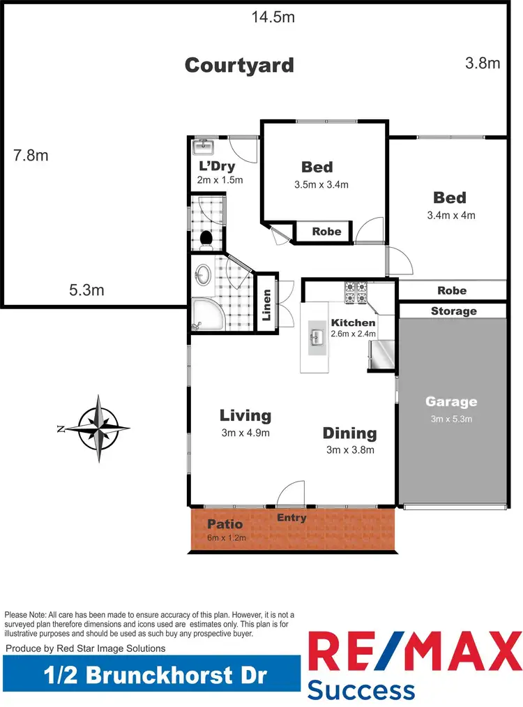 Floorplan of Homely unit listing, 1/2 Brunckhorst Drive, Kearneys Spring QLD 4350