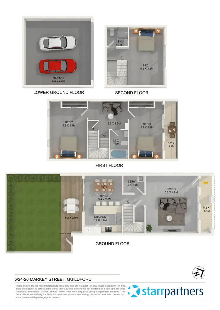 Floorplan of Homely townhouse listing, 5/24-26 Markey Street, Guildford NSW 2161