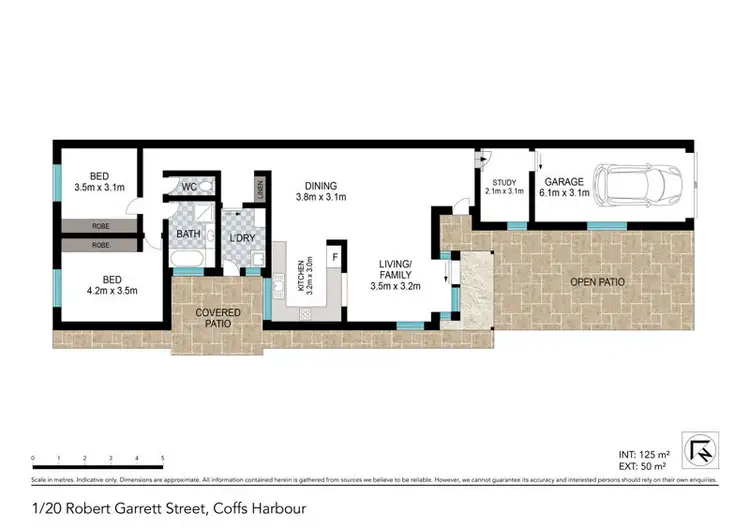 Floorplan of Homely villa listing, 1/20 Robert Garrett St, Coffs Harbour NSW 2450