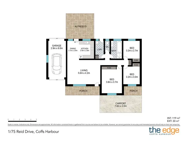 Floorplan of Homely villa listing, 75 Reid Drive, Coffs Harbour NSW 2450
