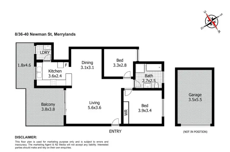 Floorplan of Homely unit listing, 8/36-40 Newman Street, Merrylands NSW 2160