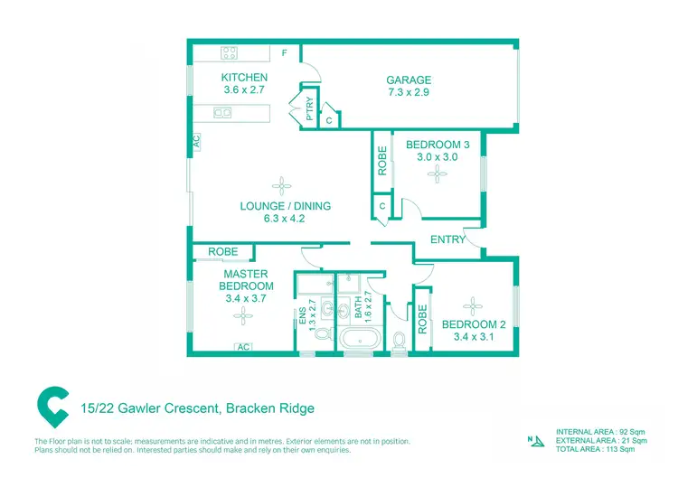 Floorplan of Homely townhouse listing, 15/22 Gawler Crescent, Bracken Ridge QLD 4017