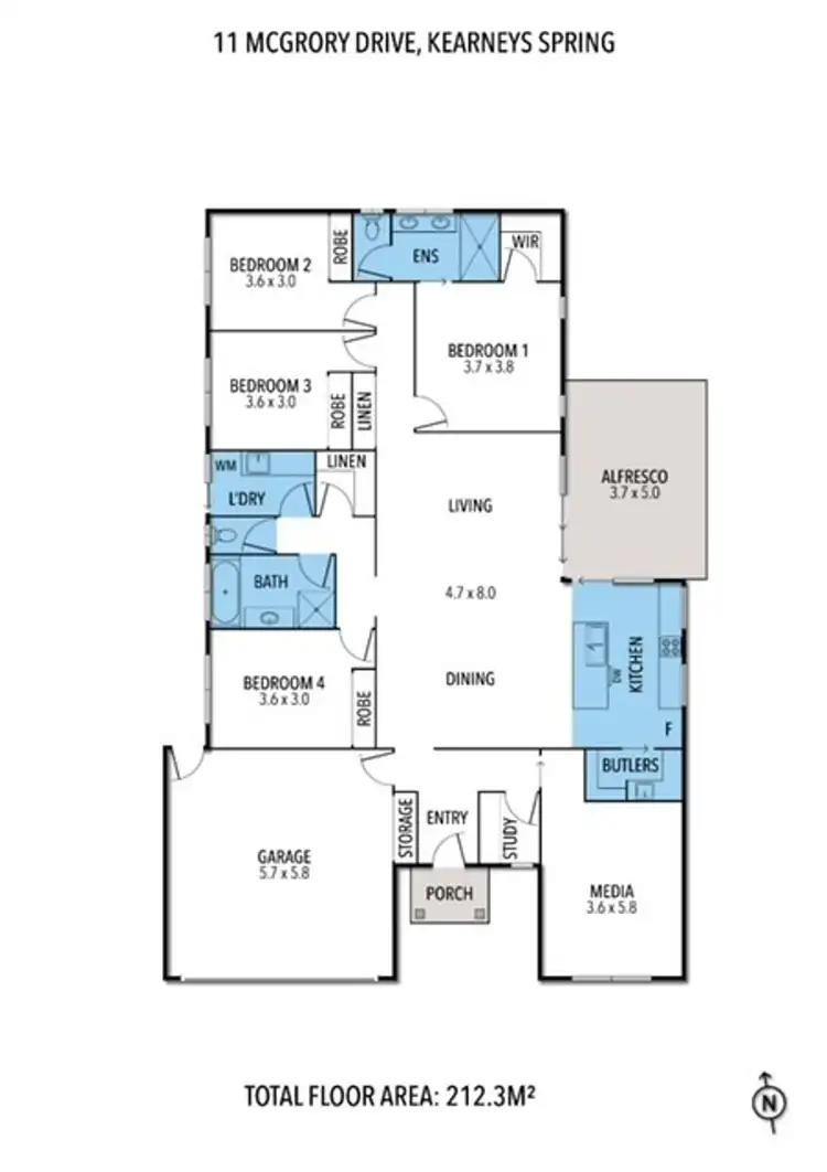 Floorplan of Homely house listing, 11 McGrory Drive, Kearneys Spring QLD 4350