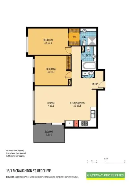 Floorplan of Homely unit listing, 13/1 McNaughton St, Redcliffe QLD 4020