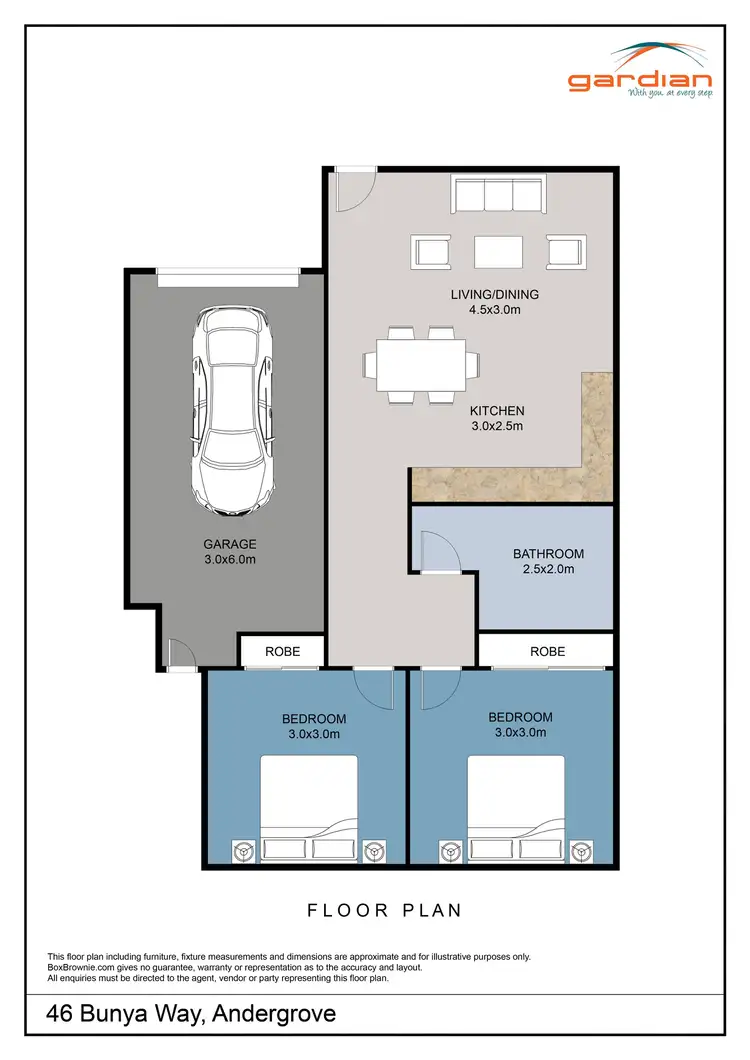 Floorplan of Homely house listing, 46 Bunya Way, Andergrove QLD 4740