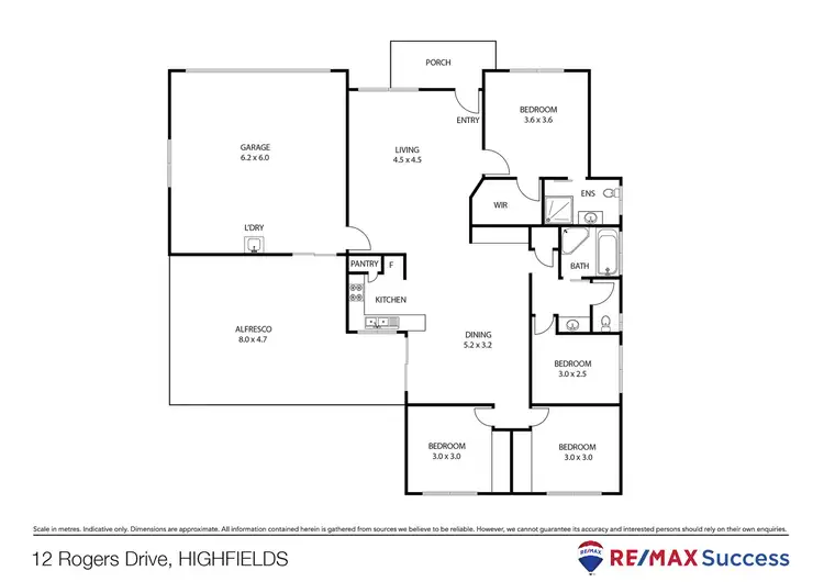 Floorplan of Homely house listing, 12 Rogers Drive, Highfields QLD 4352
