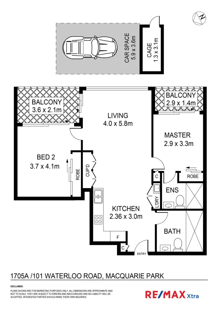Floorplan of Homely unit listing, 1705A/101 Waterloo Road, Macquarie Park NSW 2113