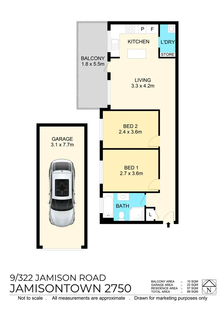 Floorplan of Homely unit listing, 9/322 Jamison Road, Penrith NSW 2750