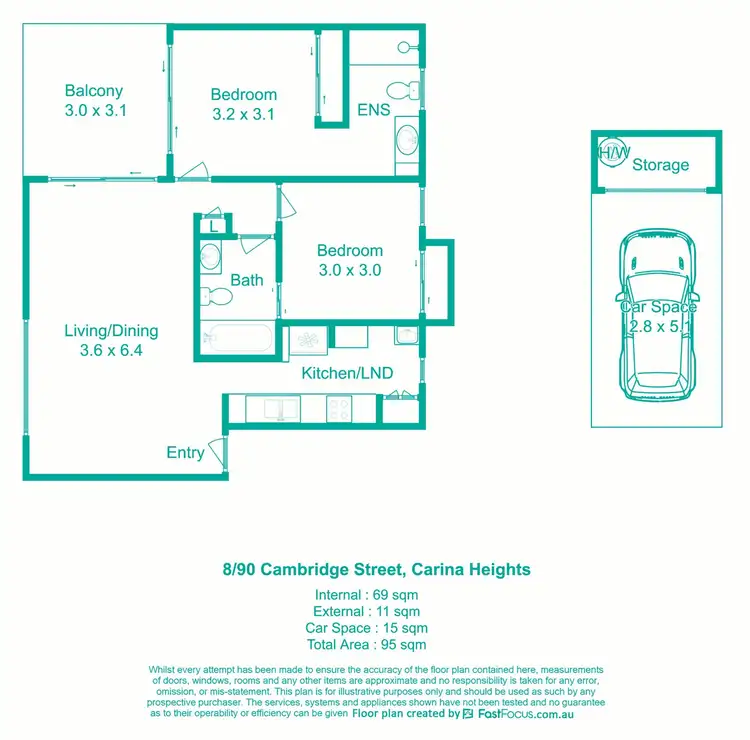 Floorplan of Homely unit listing, 8/90 Cambridge Street, Carina Heights QLD 4152