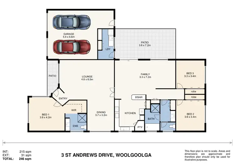 Floorplan of Homely rural property listing, 3 St Andrews Drive, Woolgoolga NSW 2456