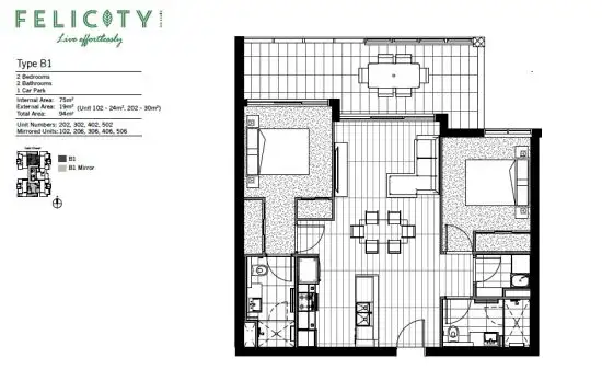 Floorplan of Homely apartment listing, 302/19 Felix Street, Lutwyche QLD 4030
