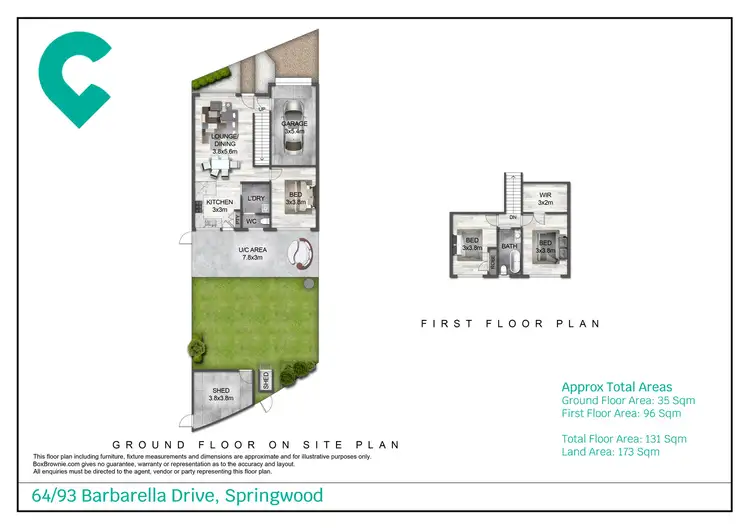 Floorplan of Homely townhouse listing, 64/93 Barbaralla Drive, Springwood QLD 4127