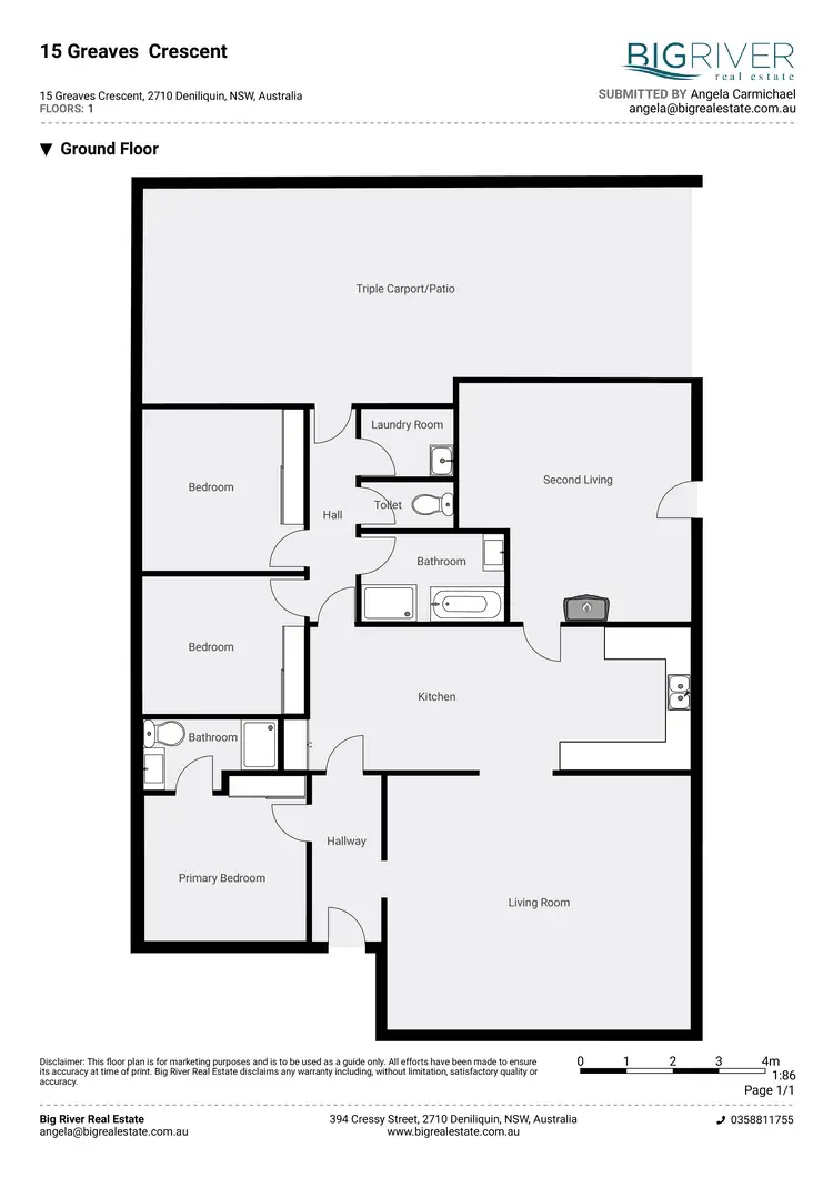 Floorplan of Homely house listing, 15 Greaves Crescent, Deniliquin NSW 2710