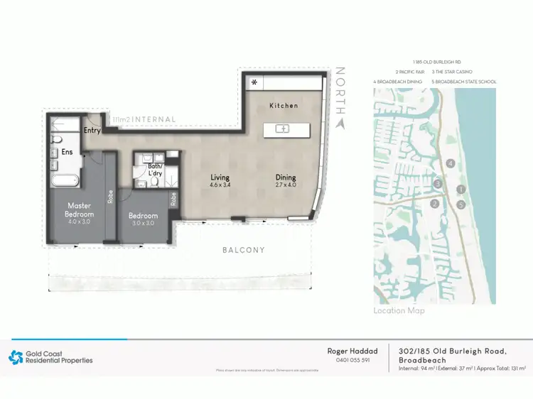 Floorplan of Homely apartment listing, 302/185 Old Burleigh Road, Broadbeach QLD 4218