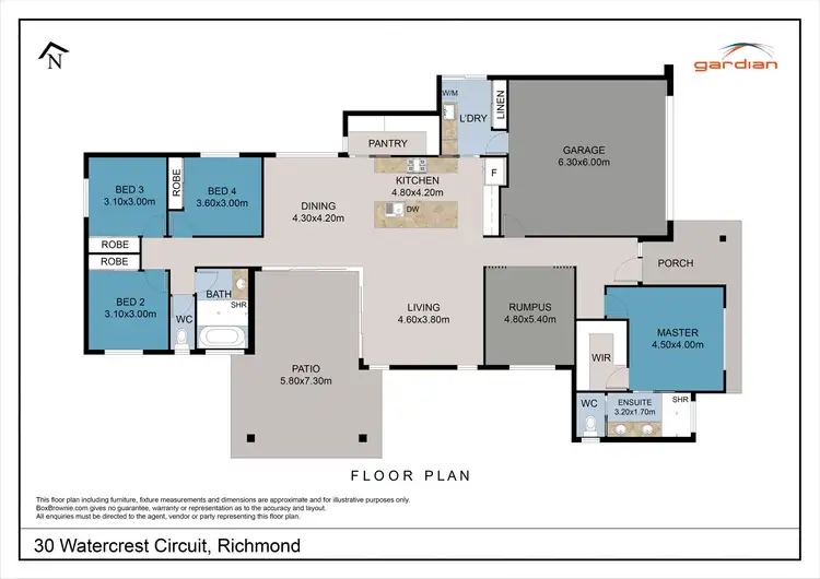 Floorplan of Homely house listing, 30 Watercrest Circuit, Richmond QLD 4740