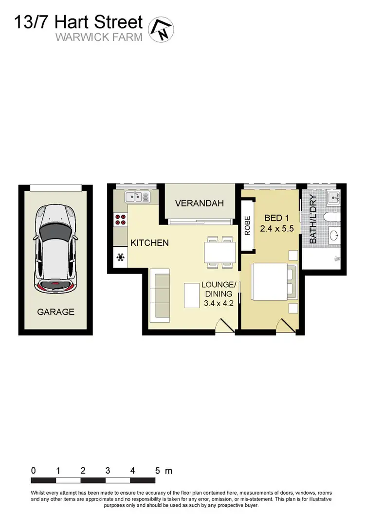 Floorplan of Homely apartment listing, 13/7 Hart Street, Warwick Farm NSW 2170