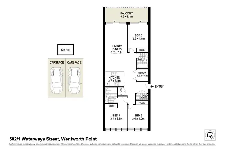 Floorplan of Homely apartment listing, 502/1 Waterways Street, Wentworth Point NSW 2127