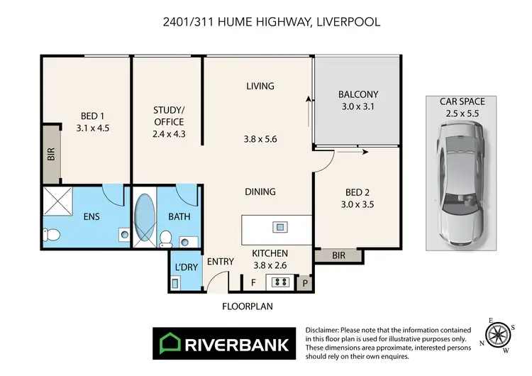 Floorplan of Homely apartment listing, 2401/311 Hume Highway, Liverpool NSW 2170