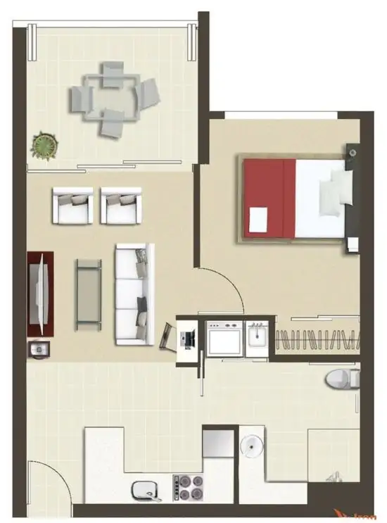 Floorplan of Homely apartment listing, 1032/16 Hamilton Place, Bowen Hills QLD 4006