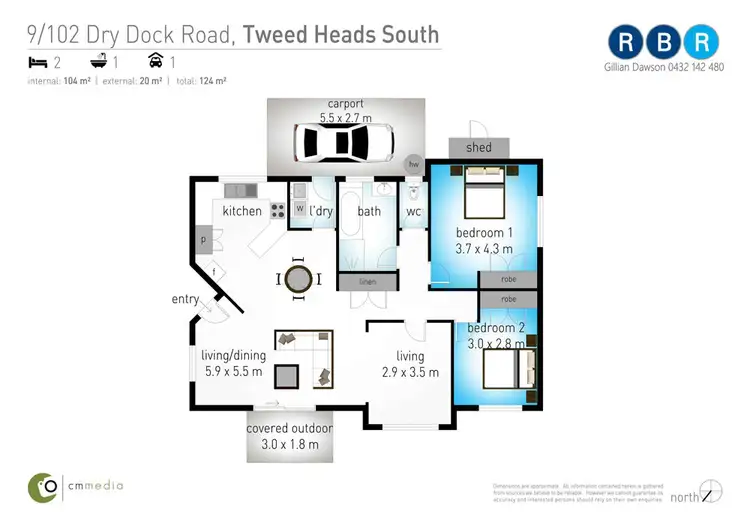 Floorplan of Homely house listing, 9/102 Dry Dock Road, Tweed Heads South NSW 2486