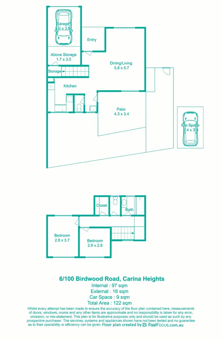 Floorplan of Homely townhouse listing, 6/100 Birdwood Road, Carina Heights QLD 4152