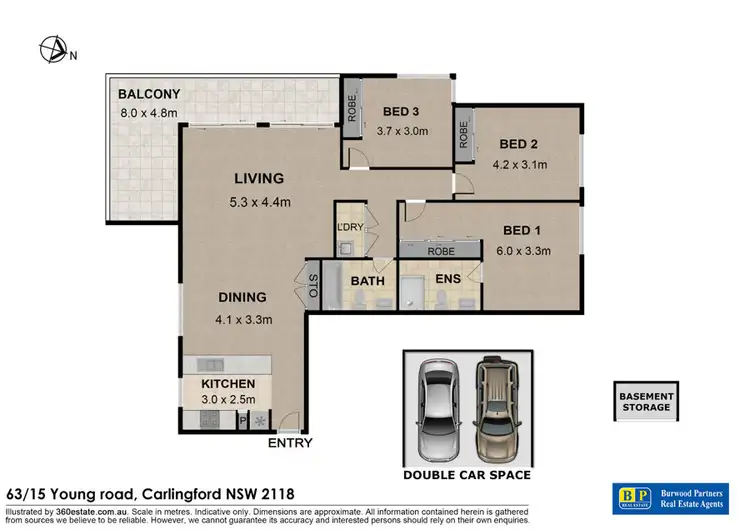 Floorplan of Homely apartment listing, 63/15 Young Road, Carlingford NSW 2118