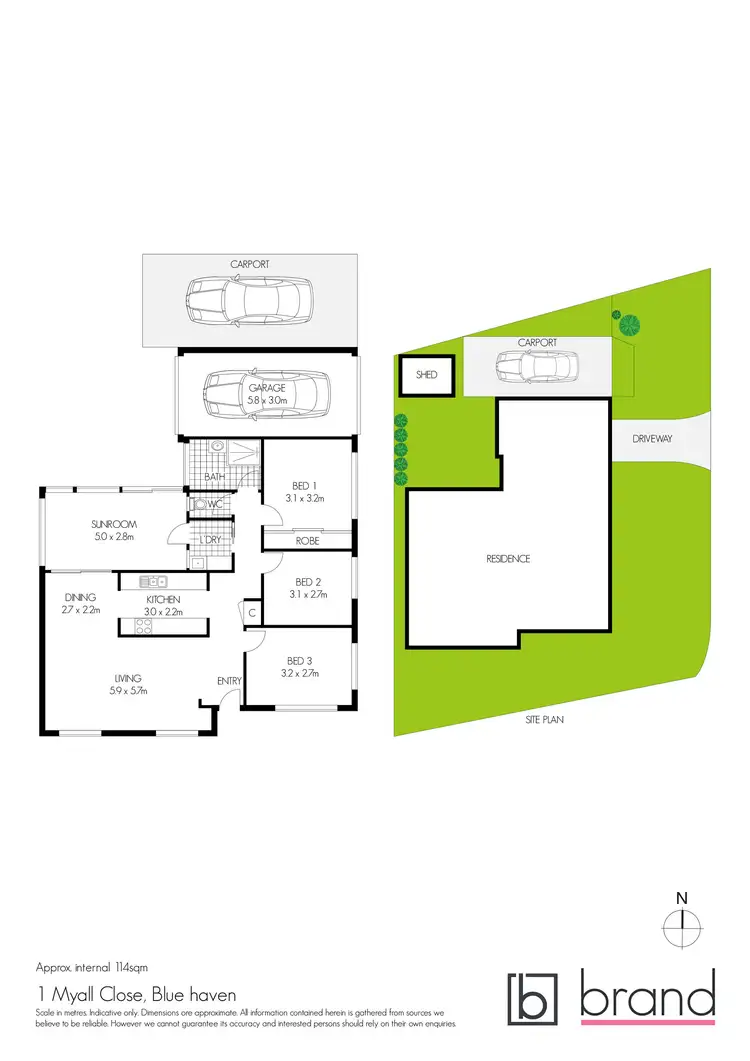 Floorplan of Homely house listing, 1 Myall Close, Blue Haven NSW 2262