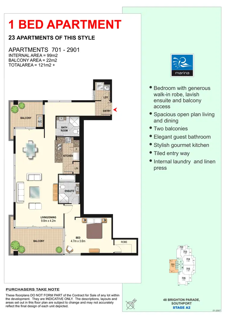 Floorplan of Homely apartment listing, 4 Como Crescent, Southport QLD 4215