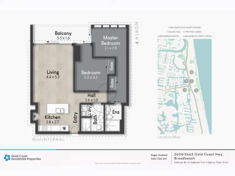 Floorplan of Homely apartment listing, 2604/2663 Gold Coast Hwy, Broadbeach QLD 4218