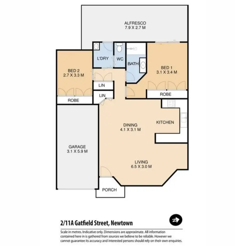 Floorplan of Homely unit listing, 2/11a Gatfield Street, Newtown QLD 4350