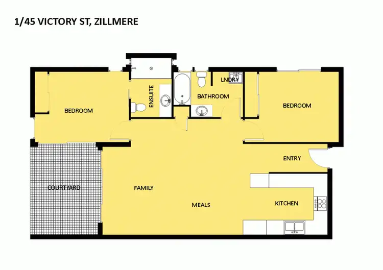 Floorplan of Homely unit listing, 1/45 Victory Street, Zillmere QLD 4034