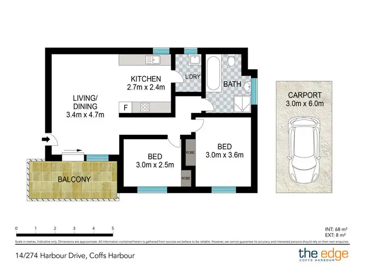 Floorplan of Homely apartment listing, 14/274 Harbour Drive, Coffs Harbour NSW 2450