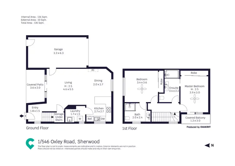 Floorplan of Homely townhouse listing, 1/546 Oxley Road, Sherwood QLD 4075