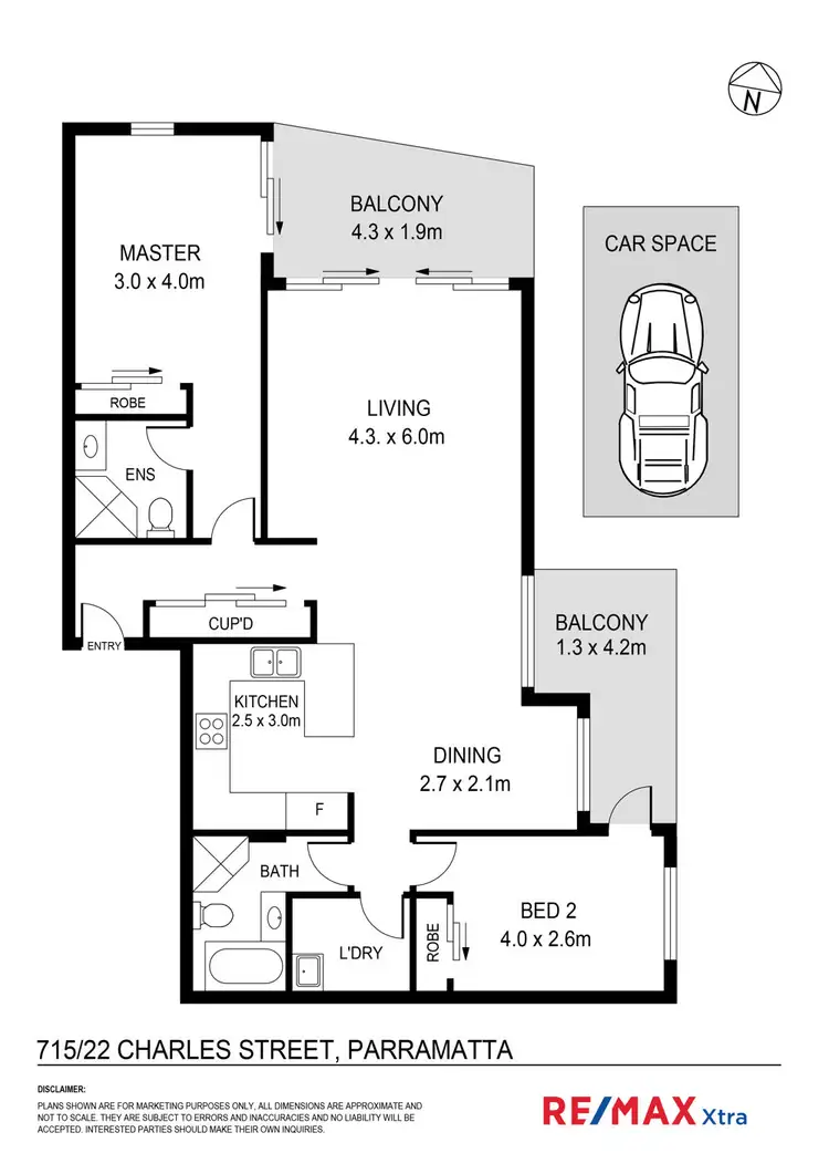 Floorplan of Homely unit listing, 715/22 Charles Street, Parramatta NSW 2150