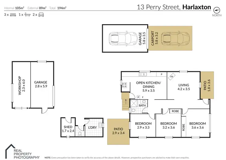 Floorplan of Homely house listing, 13 Perry Street, Harlaxton QLD 4350