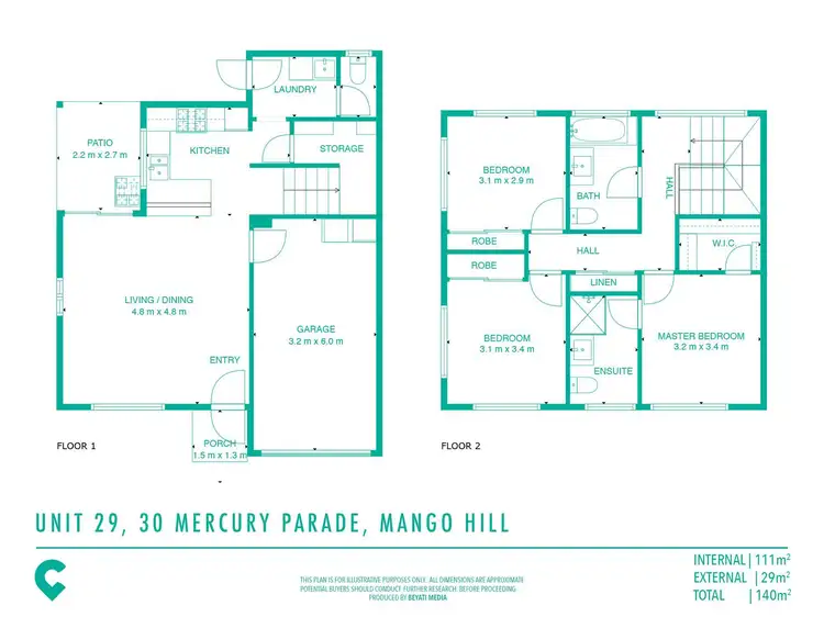 Floorplan of Homely townhouse listing, 29/30 Mercury Parade, Mango Hill QLD 4509