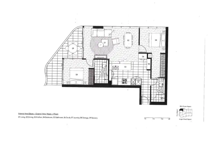 Floorplan of Homely unit listing, 1404/62 Logan Road, Woolloongabba QLD 4102
