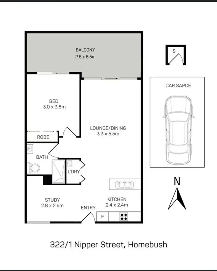 Floorplan of Homely apartment listing, 322/1 Nipper Street, Homebush NSW 2140