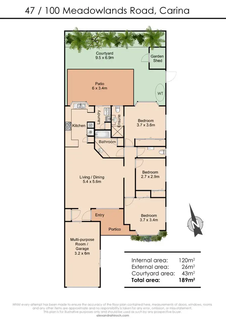 Floorplan of Homely villa listing, 47/100 Meadowlands Road, Carina QLD 4152