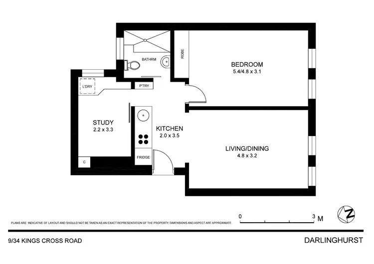 Floorplan of Homely apartment listing, 9/34 Kings Cross Rd, Potts Point NSW 2011