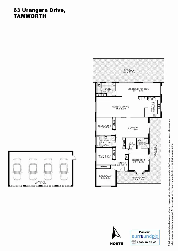 Floorplan of Homely house listing, 63 Urangera Drive, Tamworth NSW 2340