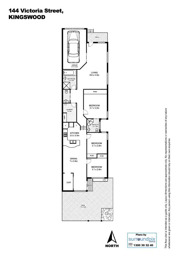Floorplan of Homely semi-detached listing, 144 Victoria Street, Kingswood NSW 2747