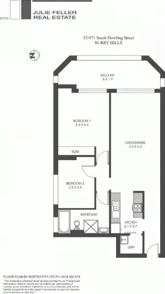 Floorplan of Homely apartment listing, 32/471 South Dowling Street, Surry Hills NSW 2010